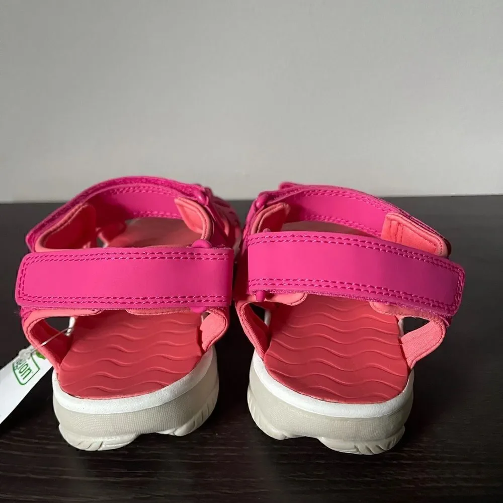 NWT Lands End Action Sandals Girls Youth Pink Kids agion Adjustable Straps